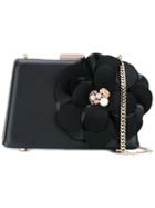 Lanvin - Le Petit Sac Flower Applique Box Clutch - Women - Goat Skin/lamb Skin - One Size, Black, Goat Skin/lamb Skin