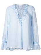 Dondup Ruffled Front Blouse - Blue