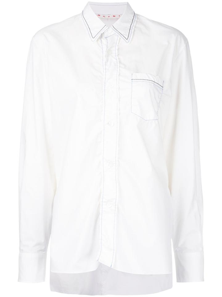 Marni Waved Placket Shirt - White