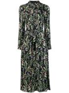 Goat Botanical Print Shirt Dress - Black