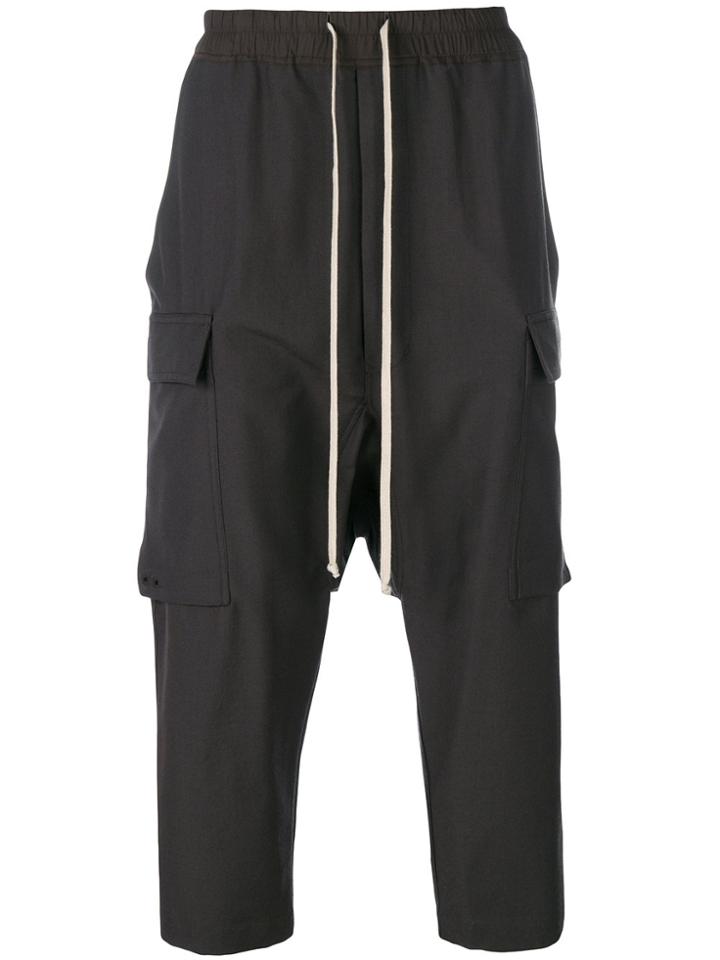 Rick Owens Cropped Cargo Trousers - Brown
