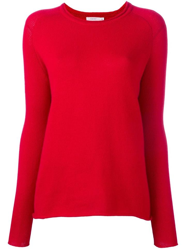6397 Crew Neck Jumper, Women's, Size: Small, Red, Cashmere