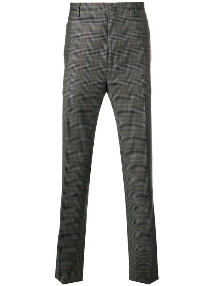 Lanvin Checked Print Tailored Trousers - Grey