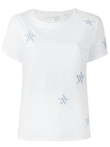 Chinti And Parker Stars Appliqué T-shirt, Women's, Size: Large, White, Cotton