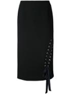 Le Ciel Bleu Lace-up Pencil Skirt, Women's, Size: 36, Black, Acetate/polyester
