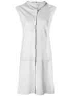 Vanderwilt Funnel Neck Shift Dress - Grey