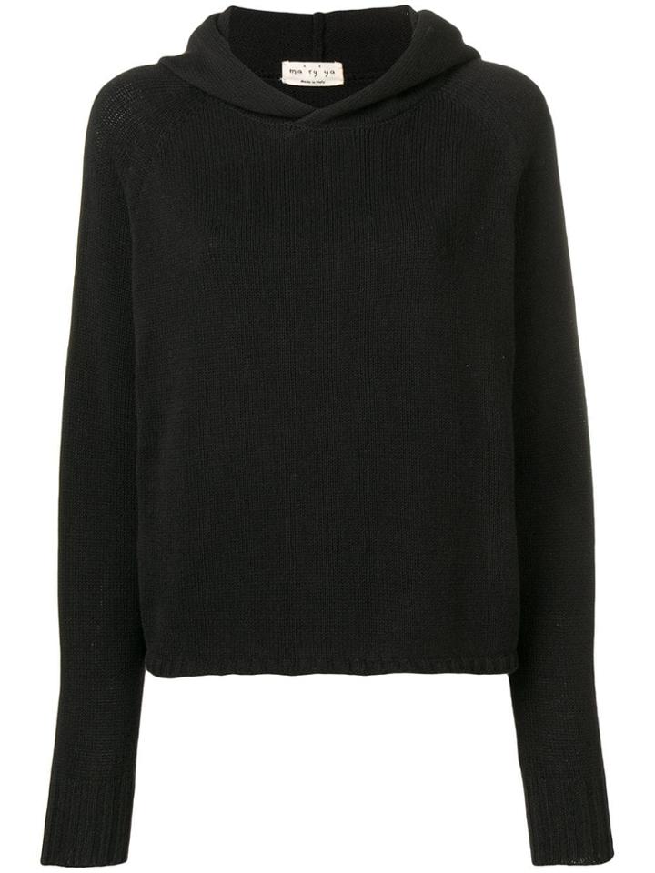 Ma'ry'ya Long-sleeve Hooded Sweater - Black
