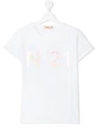 No21 Kids - Logo Print T-shirt - Kids - Cotton/spandex/elastane - 14 Yrs, White