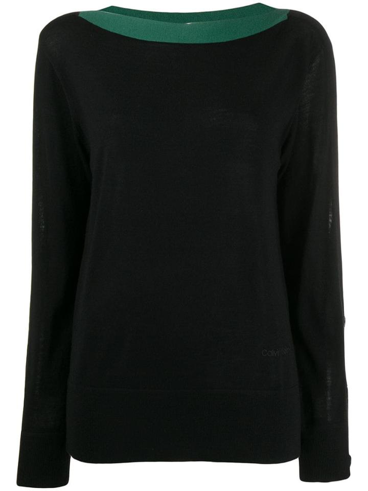 Calvin Klein Button Detail Jumper - Black