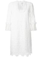 Huishan Zhang - Scalloped Macrame Lace Dress - Women - Polyester - 10, White, Polyester