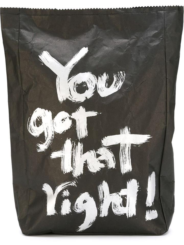 Yohji Yamamoto Lunch Bag Clutch, Men's, Black, Cotton/paper