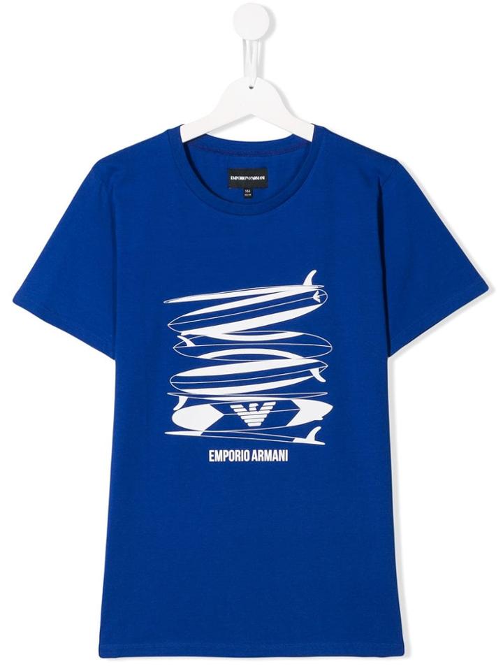Emporio Armani Kids Logo Print T-shirt - Blue