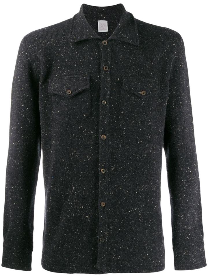 Eleventy Button-up Knitted Shirt - Blue