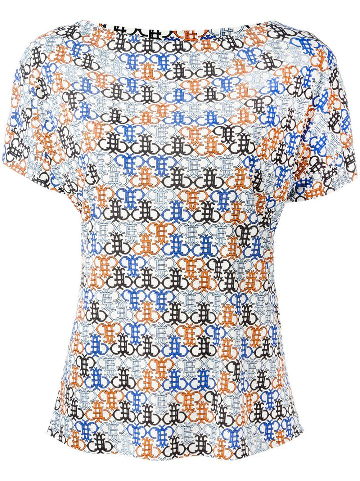 Emilio Pucci Printed T-shirt, Women's, Size: 44, Blue, Silk/viscose