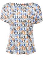 Emilio Pucci Printed T-shirt, Women's, Size: 44, Blue, Silk/viscose