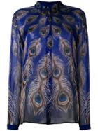 Just Cavalli Peacock Feather Print Shirt - Blue