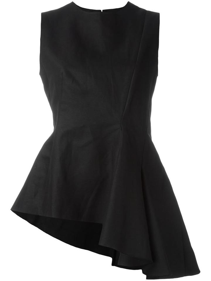 Marni Sleeveless Asymmetrical Top, Women's, Size: 42, Black, Cotton/linen/flax