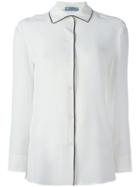 Prada Contrast Shirt, Women's, Size: 38, White, Silk