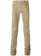Diesel Black Gold - Long Crumpled Leg Skinny Jeans - Men - Cotton/spandex/elastane/polyester - 32, Nude/neutrals, Cotton/spandex/elastane/polyester