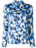 Christian Wijnants Floral Print Long Sleeve Top - Blue
