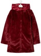 Save The Duck Kids Teen Padded Faux Fur Coat - Red
