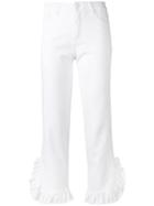 Msgm Flutter Hem Trousers - White