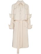 Jw Anderson Calico Double Layer Trench Coat - Neutrals