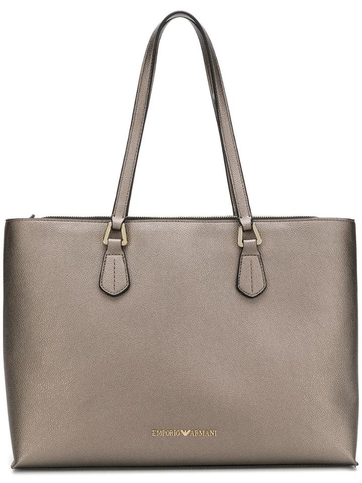 Emporio Armani Logo Tote Bag - Metallic