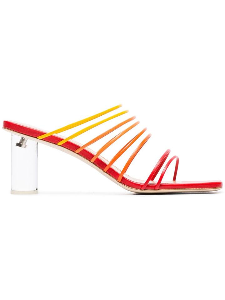 Rejina Pyo Red, Orange And Yellow Zoe Ombre Salsa 80 Leather Strappy