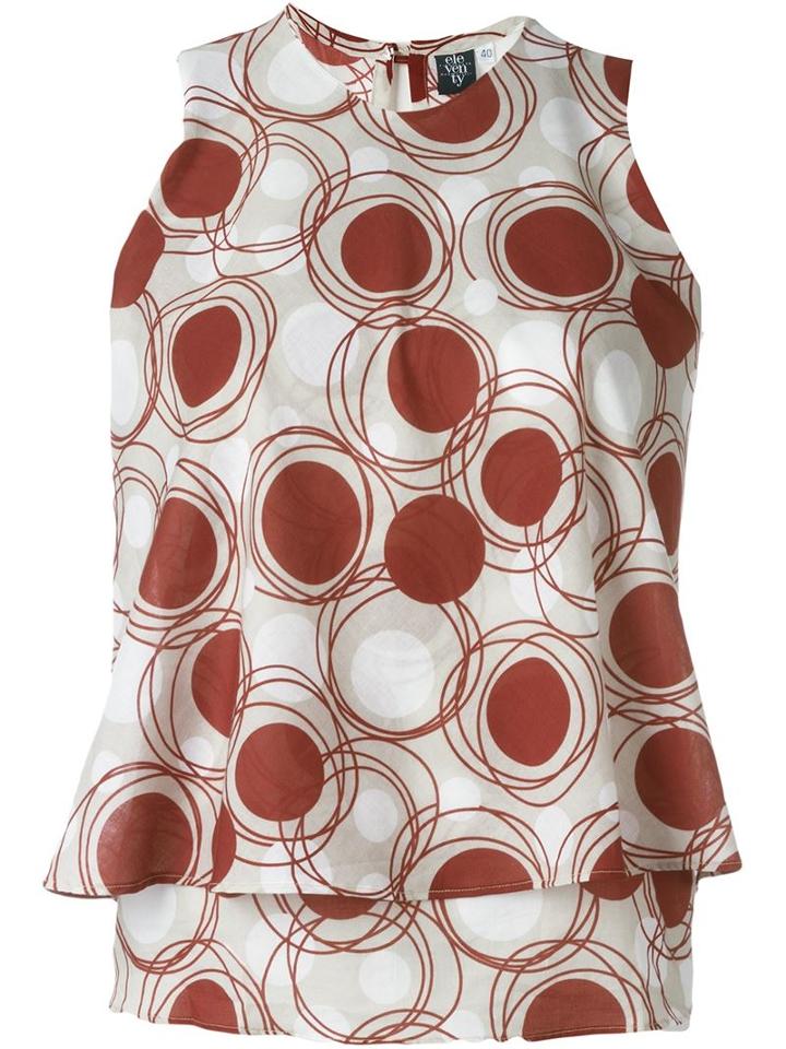 Eleventy Dot Print Top, Women's, Size: 44, Nude/neutrals, Cotton