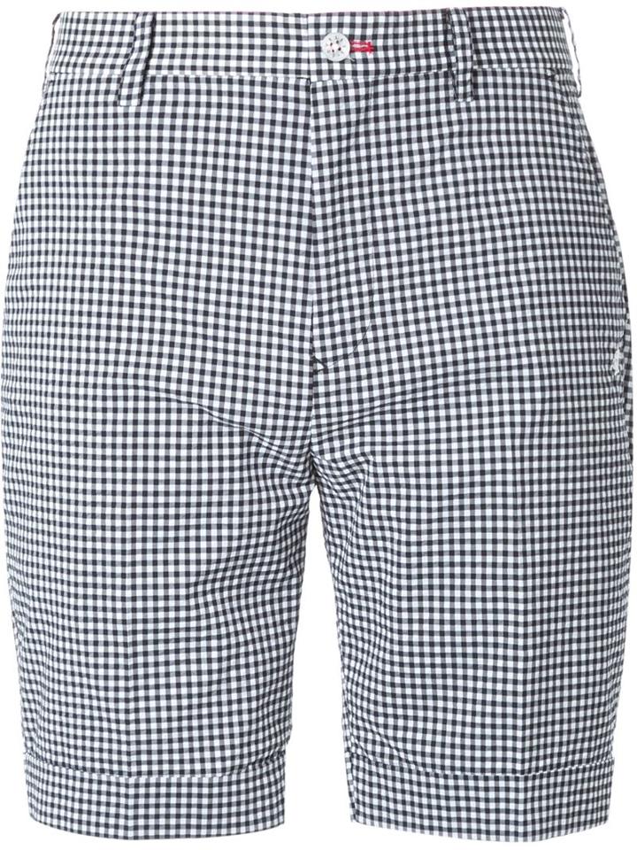 Loveless Checked Print Tailored Shorts, Men's, Size: 1, Black, Cotton/polyester