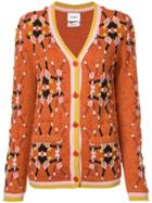 Barrie Cashmere Pattern Cardigan - Orange