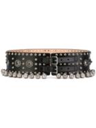 Alexander Mcqueen - Embellished Belt - Women - Leather/brass - 70, Black, Leather/brass