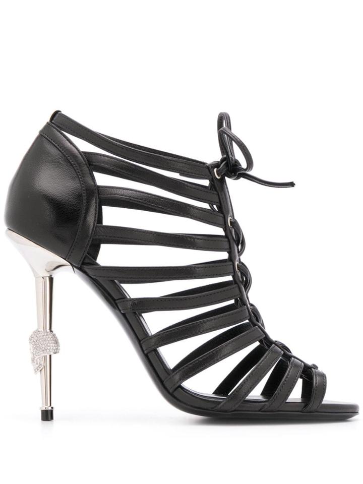 Philipp Plein Skull Heeled Sandals - Black