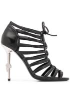 Philipp Plein Skull Heeled Sandals - Black