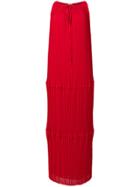 P.a.r.o.s.h. Pleated Column Dress - Red