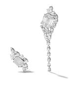As29 18kt White Gold Illusion Asymmetrical Diamond Earrings - Silver