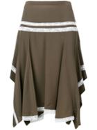 Chloé Lace-embroidered Flared Skirt - Brown