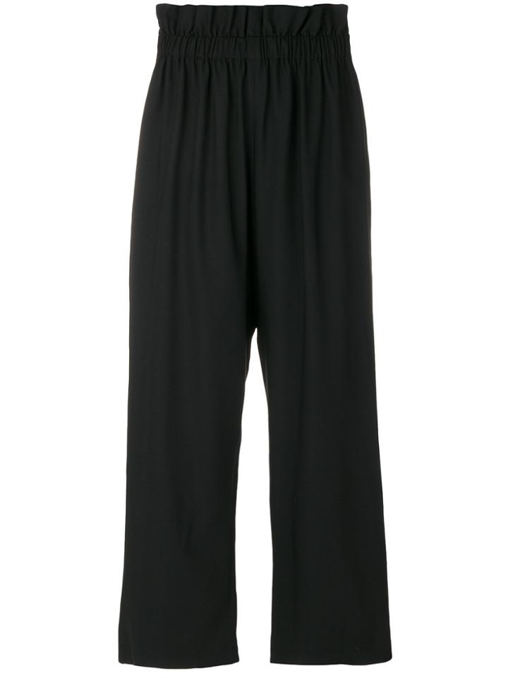 Federica Tosi Elasticated Waist Wide Leg Trousers - Black