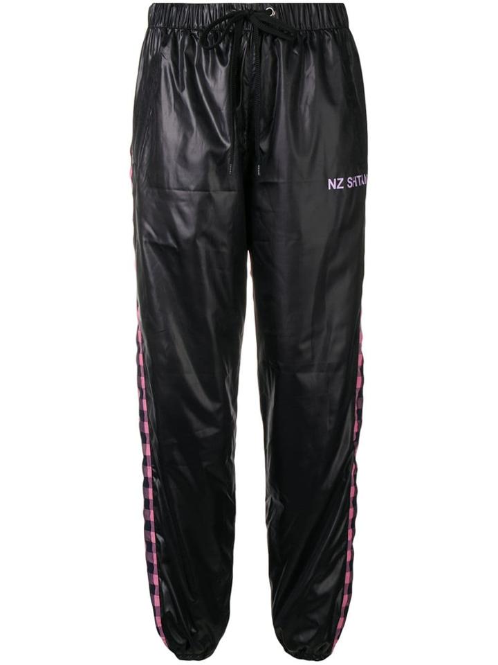 Natasha Zinko Check Detail Track Pants - Black