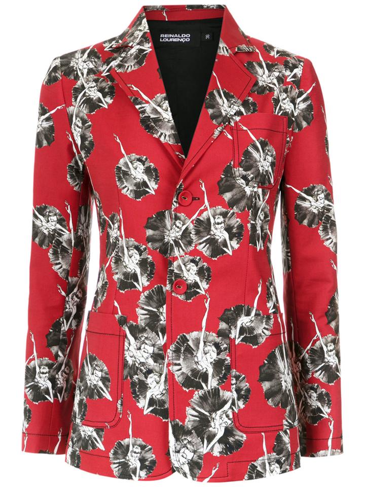 Reinaldo Lourenço Ballerina Print Blazer - Red