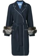 Prada Fur Trim Coat - Blue