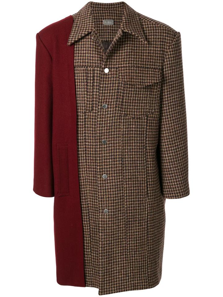 Necessity Sense Nicholas Panelled Mac Coat Chameleon Tweed/fiery Red -