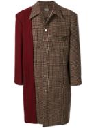 Necessity Sense Nicholas Panelled Mac Coat Chameleon Tweed/fiery Red -