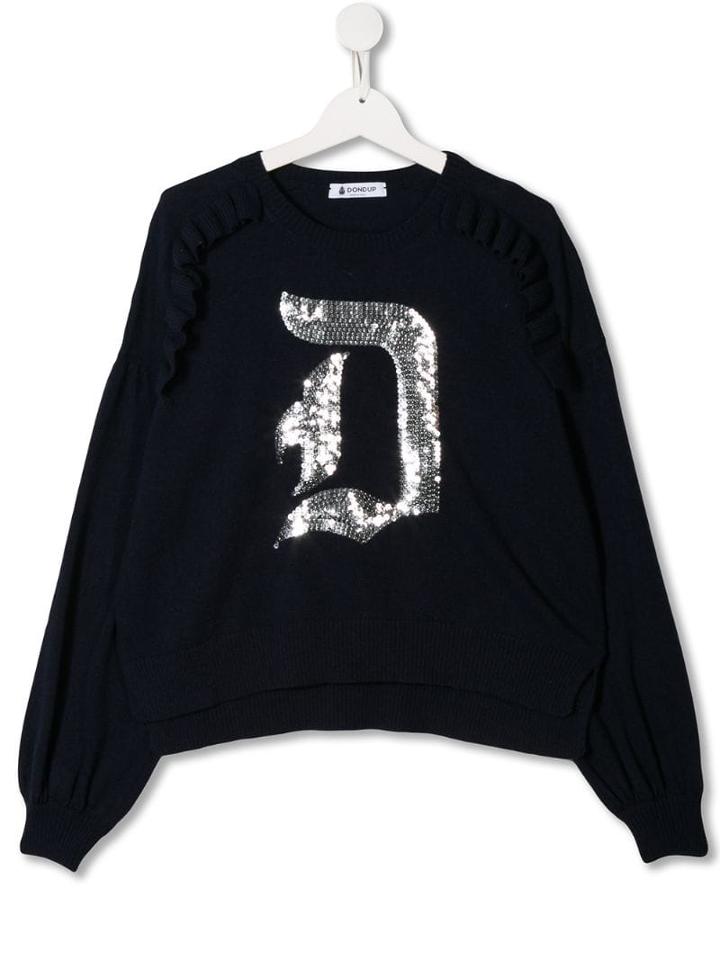Dondup Kids Sequined Logo Jumper - Blue