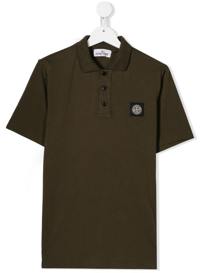 Stone Island Junior Teen Logo Patch Polo Shirt - Green