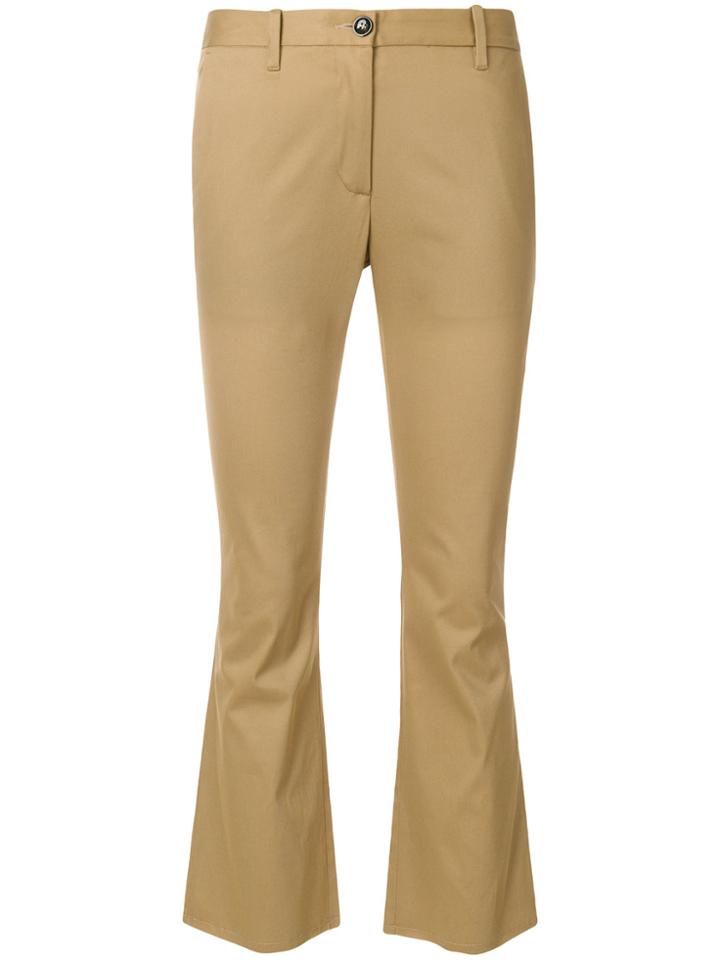 Nine In The Morning Cropped Flare Trousers - Nude & Neutrals