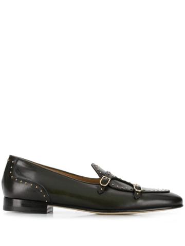 Edhen Milano Studded Monk Shoes - Green