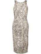 Pinko Python Print Fitted Dress - Neutrals