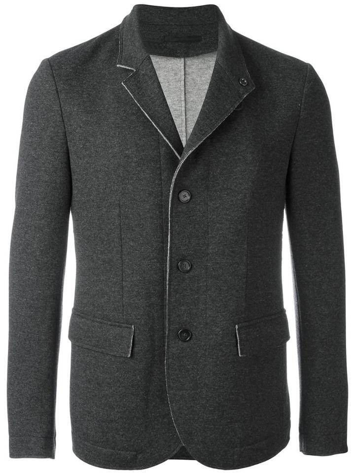 Z Zegna Two Button Blazer, Men's, Size: 48, Grey, Polyamide/polyester/rayon/wool